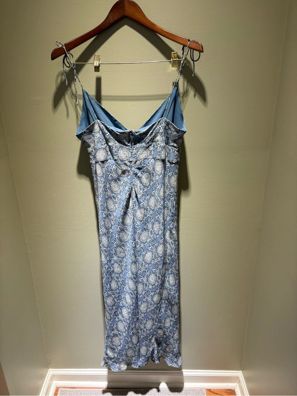 J.Crew Blue & Ivory Paisley Slip Dress